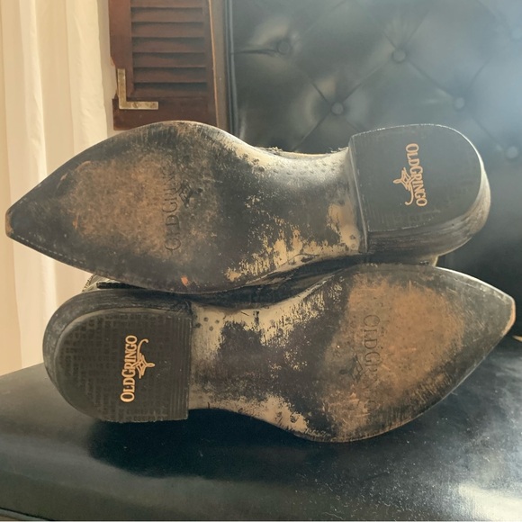 Distressed Black Old Gringo Cowboy Boots - Picture 5 of 6